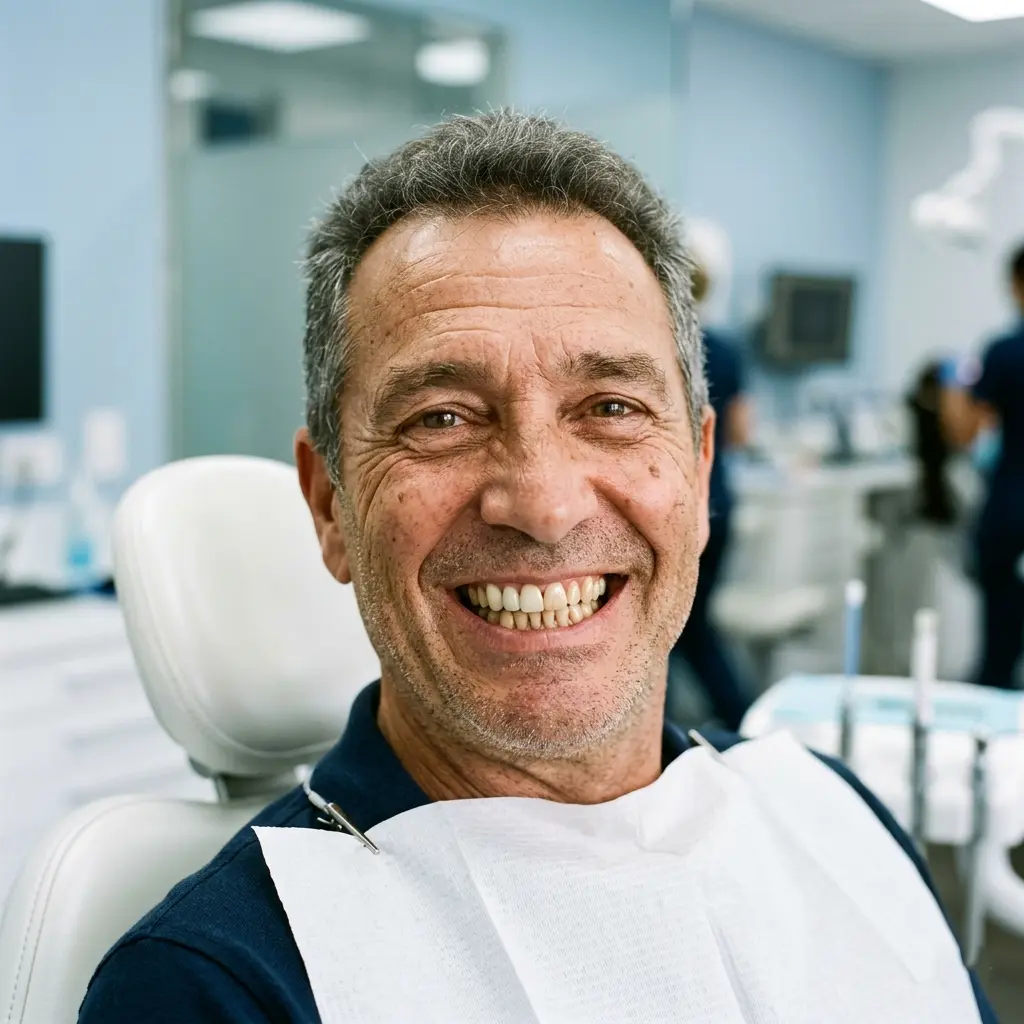 Natural-looking full arch dental implant smile